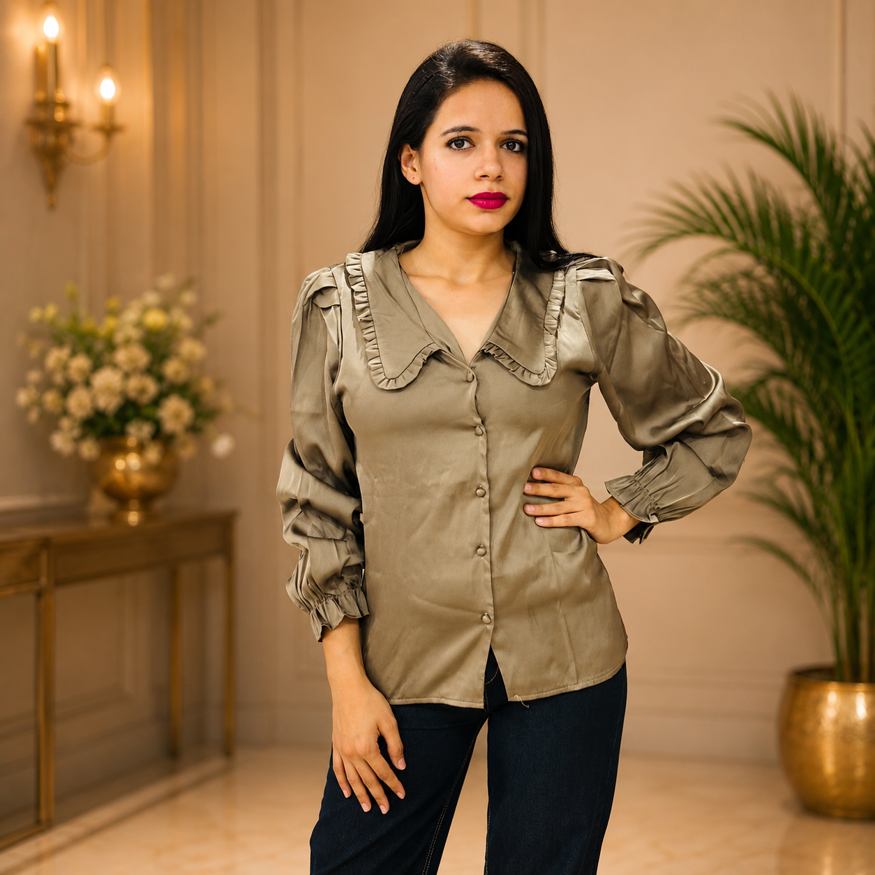 Elegant Portrait In A Warm Interior